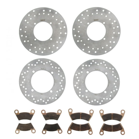 2016 2017 Polaris Ranger Crew 570-4 EPS Front & Rear Rotors & MudRat Brake Pads