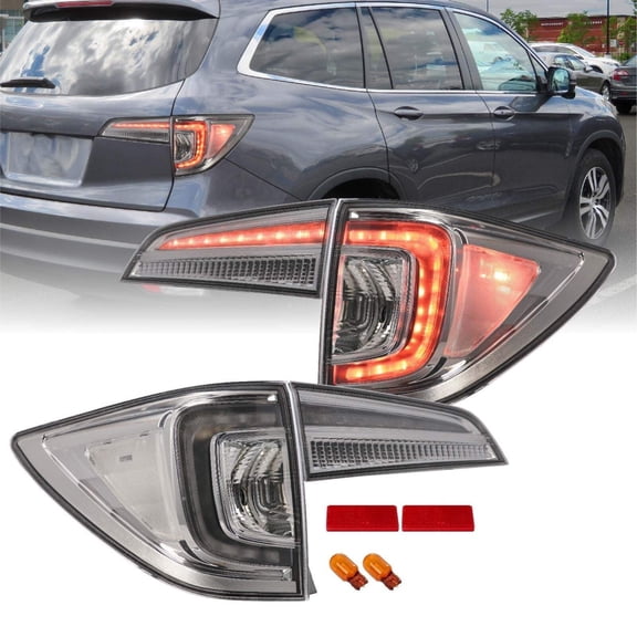 2016-2018 Honda Pilot 3rd GEN SUV All Clear LED 4PC Tail Lights - Unique Style Racing