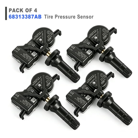 68313387AB 433MHz TPMS Sensor 4-Pack for 2016-2021 Dodge RAM 1500 Tire Pressure Monitoring System Replaces 68313387AC