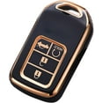 thumbnail image 1 of for 2016-2022 Honda Key Fob Cover, Premium Soft TPU Full Protection Key Fob Case for Accord Civic CRV Pilot Ridgeline Passport Smart Remote Protector (Size B-Black), 1 of 15