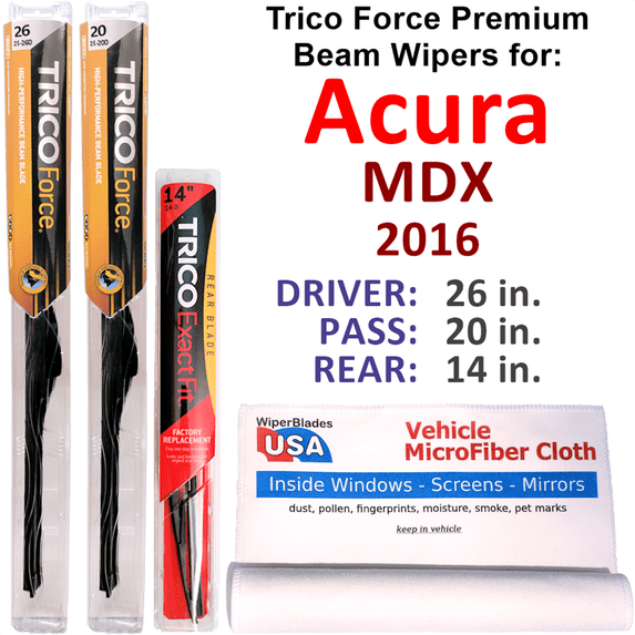 2016 Acura MDX Performance Beam Wipers (Set of 3) w/Rear Wiper