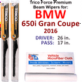 thumbnail image 1 of 2016 BMW 650i Gran Coupe Performance Beam Wipers (Set of 2), 1 of 3