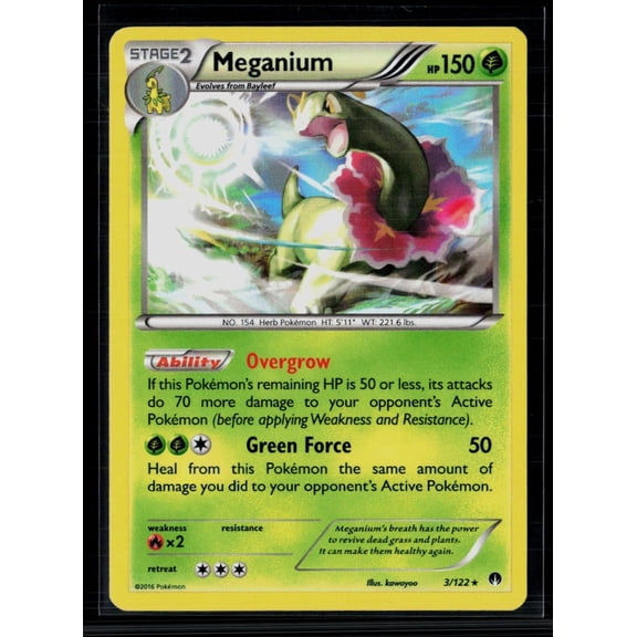 2016 BREAKpoint Meganium Holo Rare English 3/122 Pokmon Trading Card
