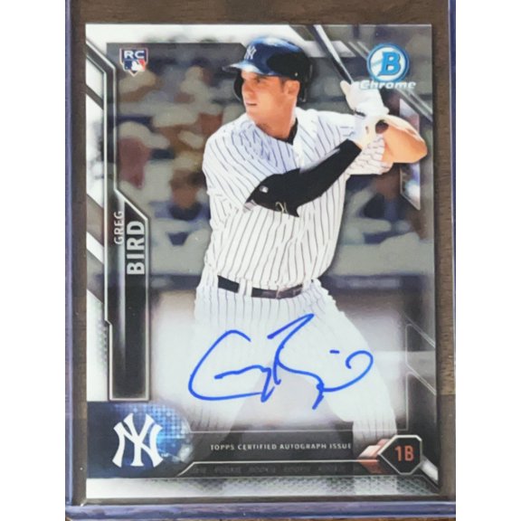 2016 Bowman Chrome Topps Greg Bird Yankees Auto RC #CRA-GB Baseball Card New York Yankees MLB Autographed Baseball Trading Card