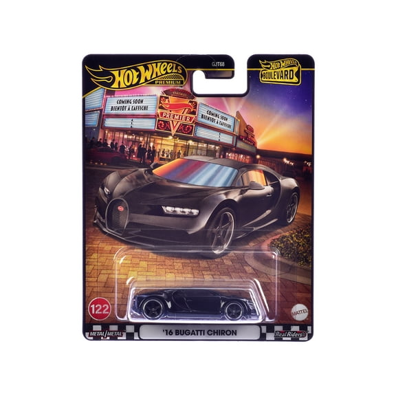 2016 Bugatti Chiron Black "Boulevard" Series Diecast Model Car by Hot Wheels