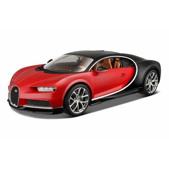 2016 Bugatti Chiron Red with Black 1/18 Diecast Model Car by Bburago