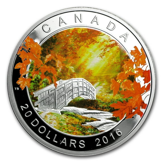 2016 Canada 1 oz Silver $20 Autumn Tranquility Proof