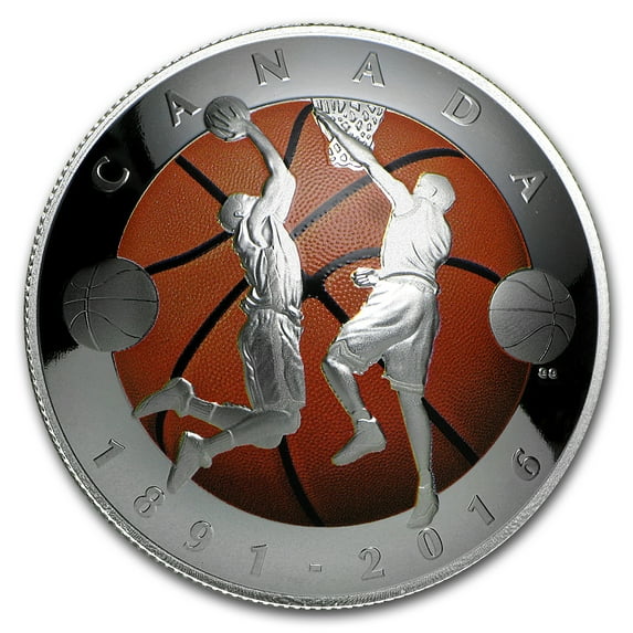 2016 Canada 1 oz Silver $25 Invention of Basketball (Domed Coin)