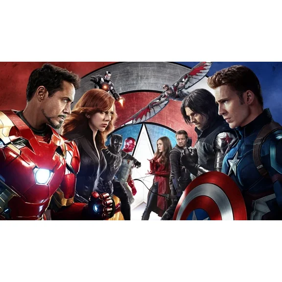 2016 Captain America Civil War Movie Poster Marvel Iron Man Black Widow UNFRAMED PAPER POSTER