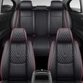 thumbnail image 1 of 2016 Car Seat Cover for Acura Rlx , Black and Red Trim Car Seat Covers, Faux Leather 5 Piece Full Set With Lumbar Support Beautify Interior, Protect Car Seats, 1 of 9