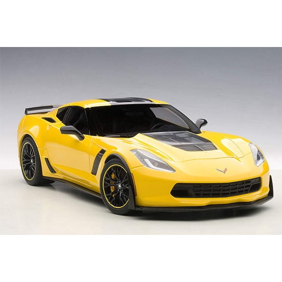 2016 Chevrolet Corvette C7 Z06 C7R Edition Corvette Racing Yellow 1/18 Model Car by Autoart