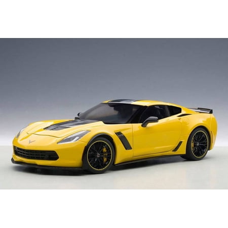 2016 Chevrolet Corvette C7 Z06 C7R Edition Corvette Racing Yellow 1/18 Model Car by Autoart