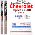 thumbnail image 1 of 2016 Chevrolet Express 2500 Beam Blade Wipers (Set of 2), 1 of 3