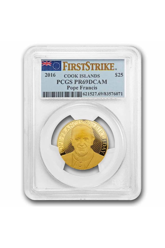 2016 Cook Isl. 1/4 oz Au Pope Francis 80th Birthday PR-69 PCGS-FS