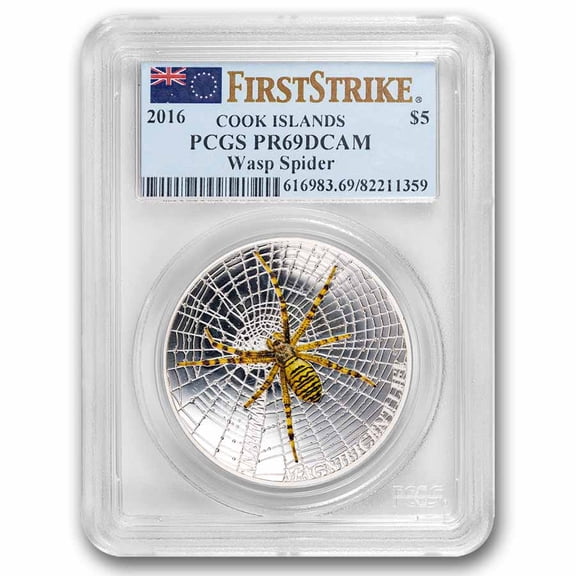 2016 Cook Islands 1 oz Silver Wasp Spider PR-69 PCGS (FS)