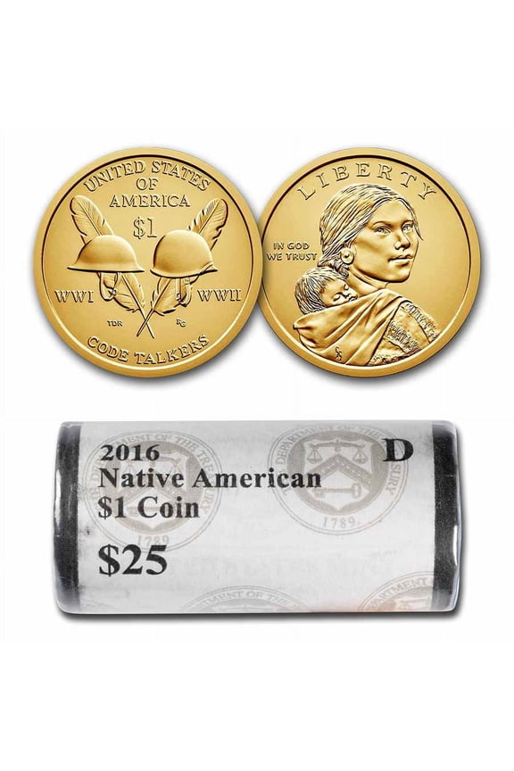 2016-D Native Amer $1 - Code Talkers (25 Coin Roll) BU