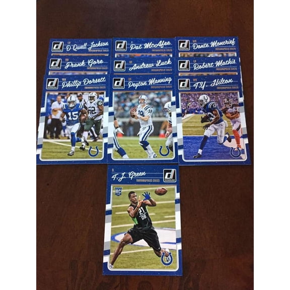 2016 Donruss Indianapolis Colts Team Set w RC 10 Cards Andrew Luck Peyton Manning