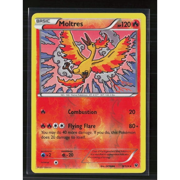 2016 Fates Collide Moltres Reverse Holo Rare 9/124 English Pokemon Card