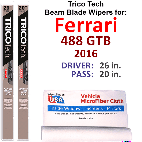 2016 Ferrari 488 GTB Beam Blade Wipers (Set of 2)