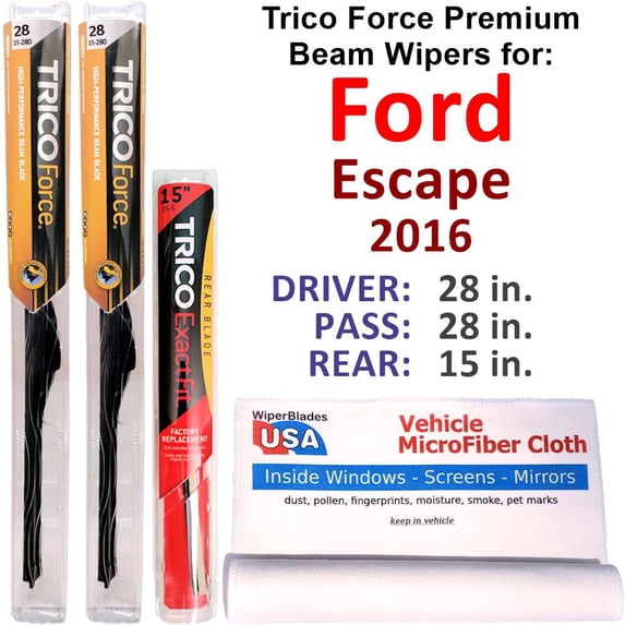 2016 Ford Escape Performance Beam Wipers (Set of 3) w/Rear Wiper