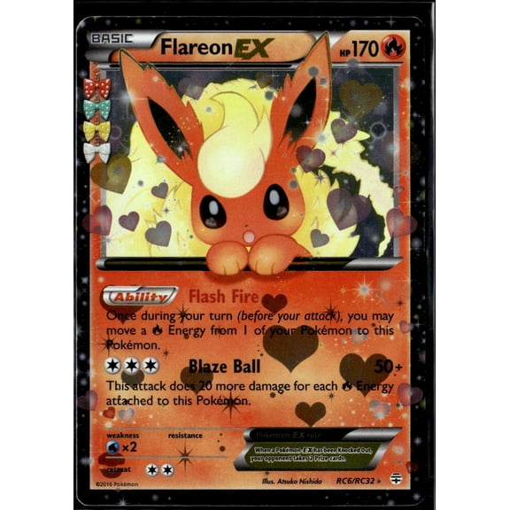 2016 Generations Flareon EX Holo Rare FA #RC6/RC32