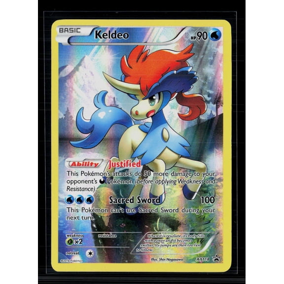 Pokemon Keldeo 2016 Generations Black Star Promo FA XY118 Holo Trading Card