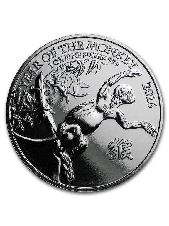 2016 Great Britain 1 oz Silver Year of the Monkey BU