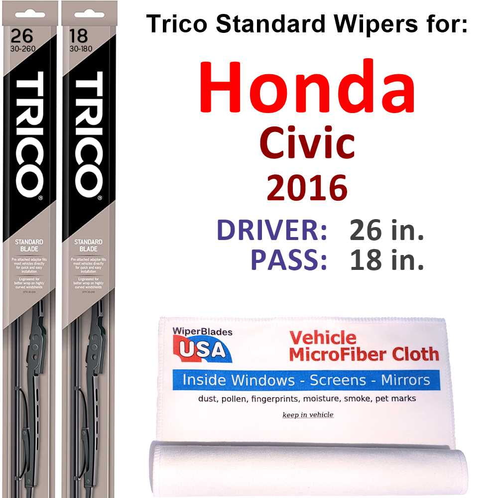2016 Honda Civic Wiper Blades Set of 2