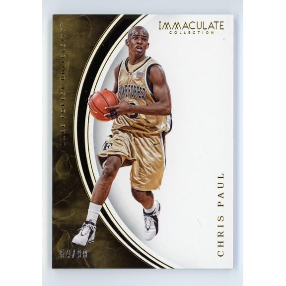 2016 Panini Immaculate Collection Collegiate Chris Paul Wake Forest #8 Base Set Serial Numbered Basketball Card