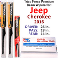 thumbnail image 1 of 2016 Jeep Cherokee Performance Beam Wipers (Set of 3) w/Rear Wiper, 1 of 3
