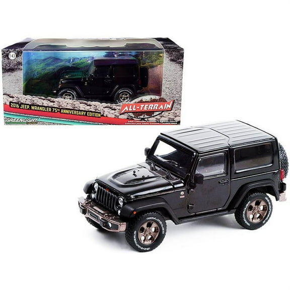 2016 Jeep Wrangler Black ''75th Anniversary Edition'' ''All-Terrain'' Series 1/43 Diecast Model Car by Greenlight