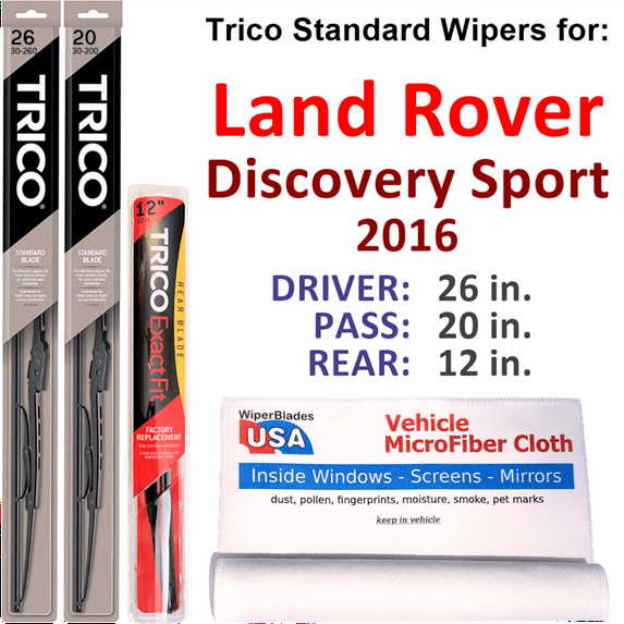 2016 Land Rover Discovery Sport Wiper Blades (Set of 3) w/Rear Wiper