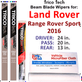 thumbnail image 1 of 2016 Land Rover Range Rover Sport Beam Blade Wipers (Set of 3) w/Rear Wiper, 1 of 3