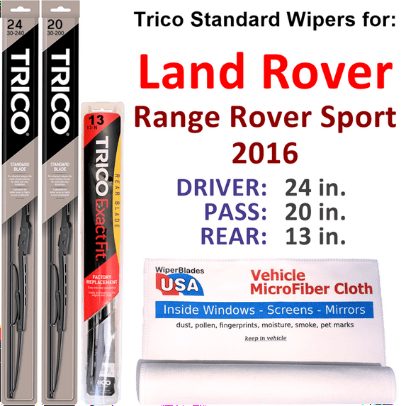 2016 Land Rover Range Rover Sport Wiper Blades (Set of 3) w/Rear Wiper