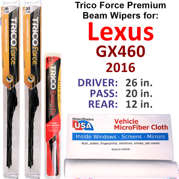 2016 Lexus GX460 Performance Beam Wipers (Set of 3) w/Rear Wiper