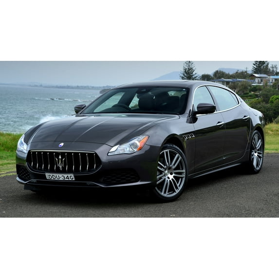 2016 Maserati Quattroporte GranLusso AU Car Poster Style A - 12x18 Inch Laminated Poster - Stunning Detail and Bold Colors
