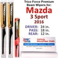 thumbnail image 1 of 2016 Mazda 3 Sport Performance Beam Wipers (Set of 3) w/Rear Wiper, 1 of 4