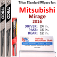 thumbnail image 1 of 2016 Mitsubishi Mirage Wiper Blades (Set of 3) w/Rear Wiper, 1 of 3
