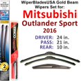 thumbnail image 1 of 2016 Mitsubishi Outlander Sport Beam Wiper Blades Wipers WBUSA (Set of 3) w/Rear Wiper, 1 of 3