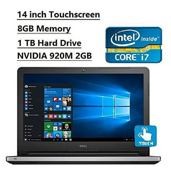 2016 New Dell Inspiron 14 5000 gaming laptop, 14 inch touchscreen display, Intel Core i7-5500U 2.40 GHz with Turbo Boost, 8GB DDR3L,1TB HDD, Nvidia Geforce 920M, Backlit Keyboard with Waves MaxxAudio