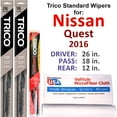 thumbnail image 1 of 2016 Nissan Quest Wiper Blades (Set of 3) w/Rear Wiper, 1 of 4