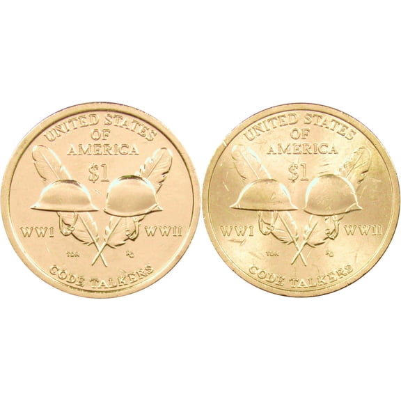 2016 P&D Code Talkers Native American Dollar 2 Coin Set BU Uncirculated $1
