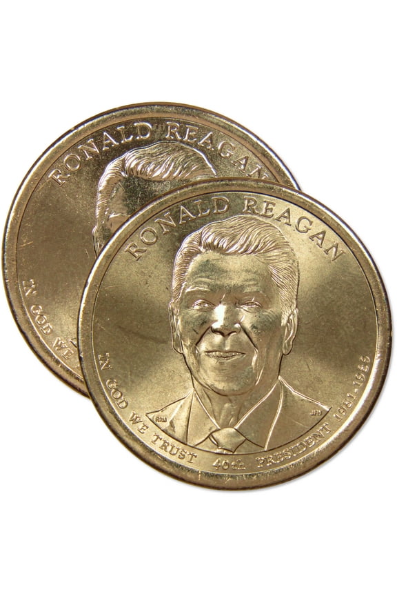 2016 P&D Ronald Reagan Presidential Dollar 2 Piece Set BU Uncirculated $1 Coins