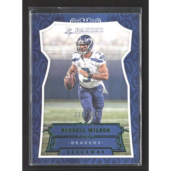2016 Panini Bravery Russell Wilson #71 026/199 Seattle Seahawks Football Card Seattle Seahawks NFL Football Trading Card