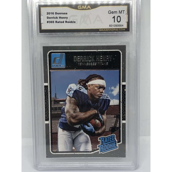 2016 Panini Donruss Rated Rookie RC Derrick Henry Tennessee Titans GMA 10 Serial Number May Vary Panini Trading Card
