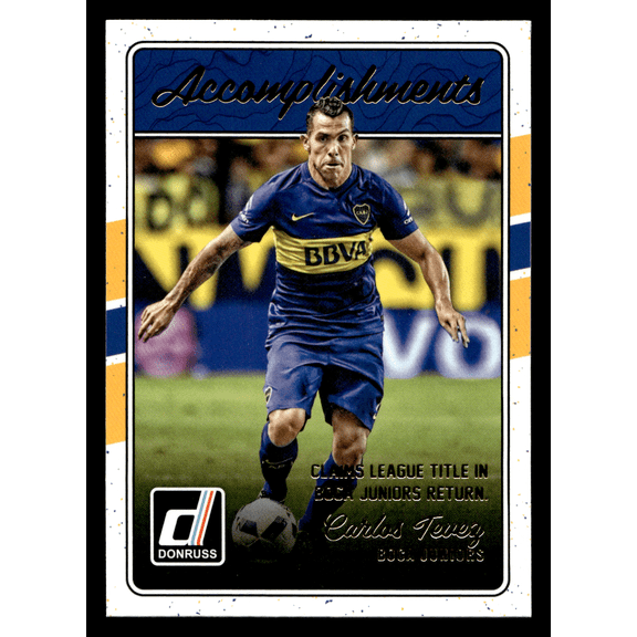 2016 Panini Donruss Soccer Accomplishments Carlos Tevez Boca Juniors Trading Card #7
