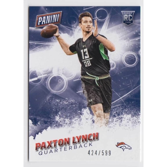 2016 Panini Fathers Day Rookies Paxton Lynch #43 Rookie Promo Serial # Football Card Denver Broncos NFL Football Trading Card