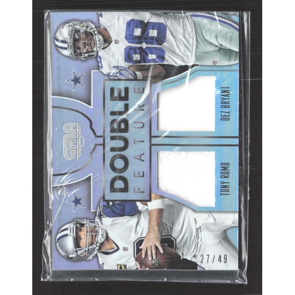 2016 Panini Gala Double Feature Tony Romo Dez Bryant DF-RB Dual Memorabilia /49