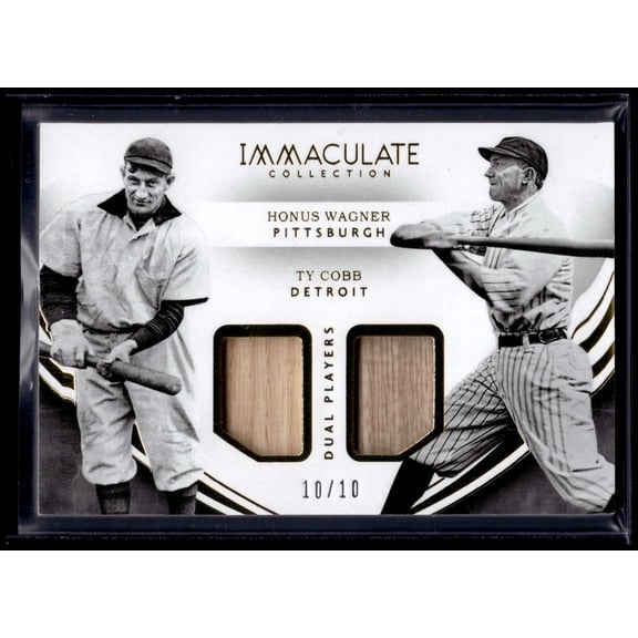 2016 Panini Immaculate Collection Honus Wagner Ty Cobb IDP-HW Dual Players 10/10 Game-Used Material Detroit Tigers MLB Baseball Trading Card