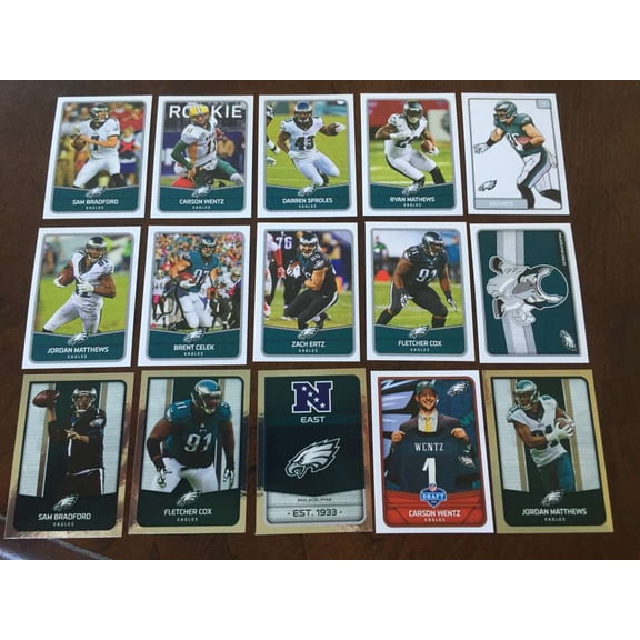 2016 Panini NFL Sticker Collection Philadelphia Eagles Team Set Carson Wentz (2 diff RC)